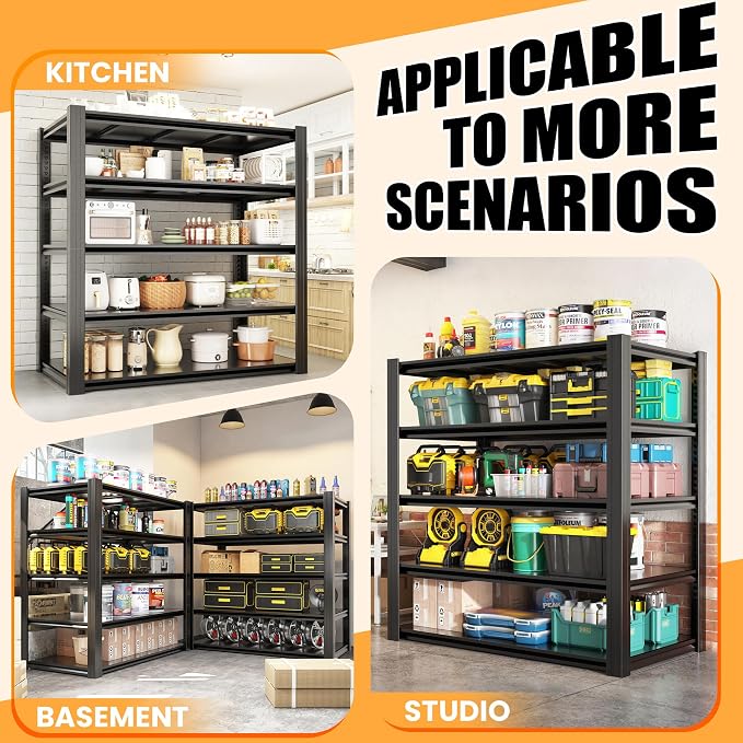 72" H Garage Shelving, Heavy Duty Storage Shelves, Garage Storage Shelves - Image 6