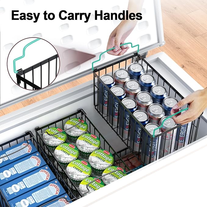 Freezer Organizer Bins, 4 Pack Stackable Deep Chest Freezer Organizer Bins - Image 4