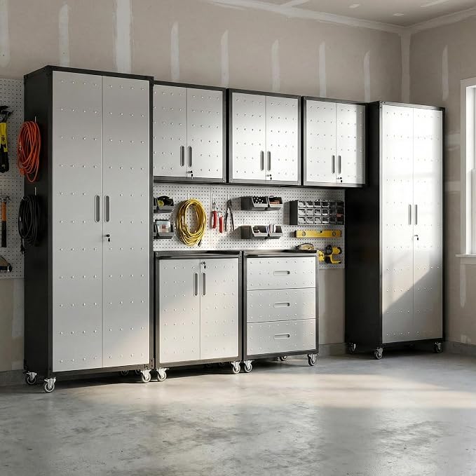 Garage Cabinet System | Heavy Duty Steel All-in-One Modular Garage Cabinet Set - Image 9