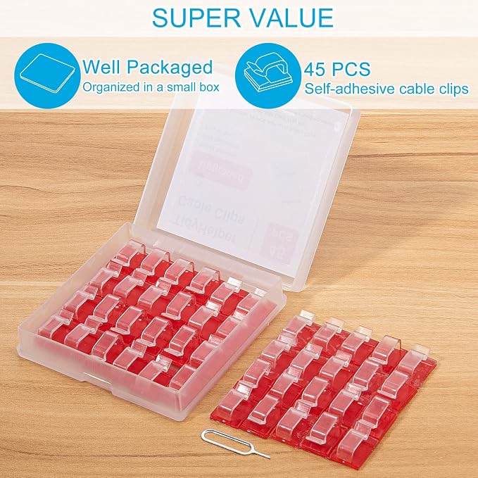 Adhesive Cable Clips Clear, Upgraded Christmas Outdoor Light Clips, Wire Holder - Image 2