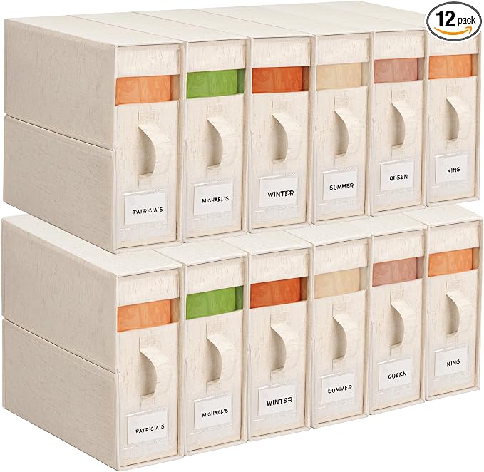 12Pack Linen Sheet Organizers for Linen Closet by ZenStorage
