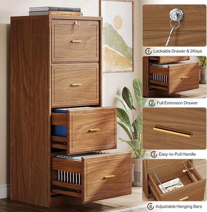 Tribesigns 4-Drawer File Cabinet - Image 6
