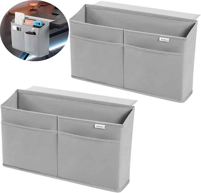 2 Pack Desk Side Hanging Organizer, Adhesive Storage Bag - Image 2
