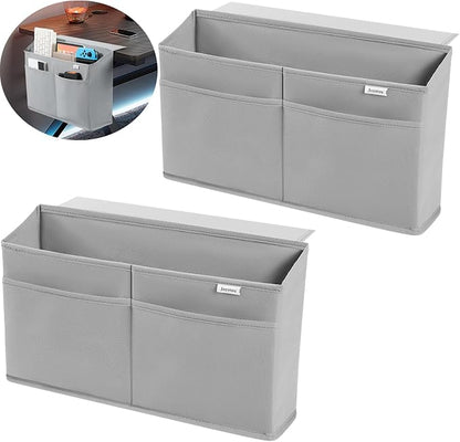 2 Pack Desk Side Hanging Organizer, Adhesive Storage Bag - Image 2
