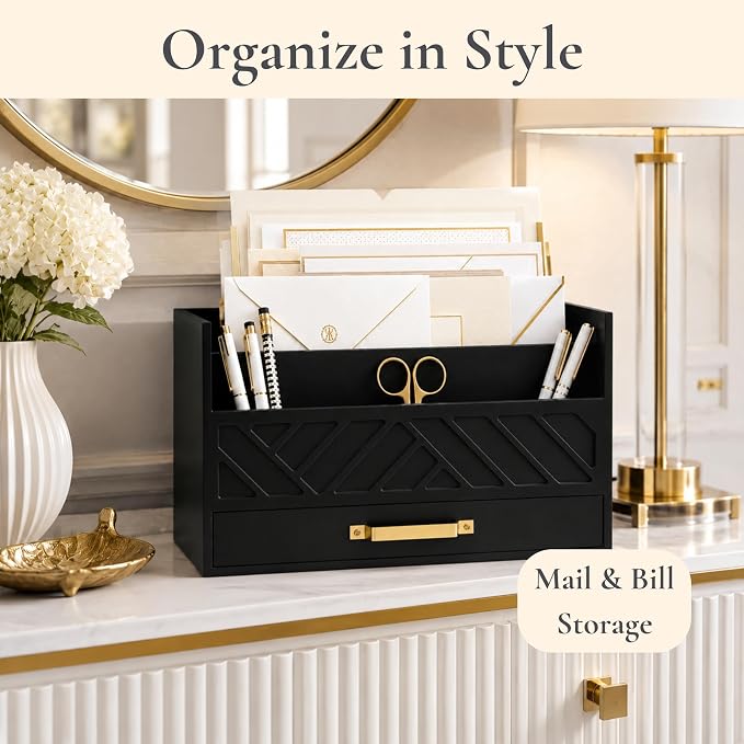 BLU MONACO | Wooden Mail Organizer - Image 3