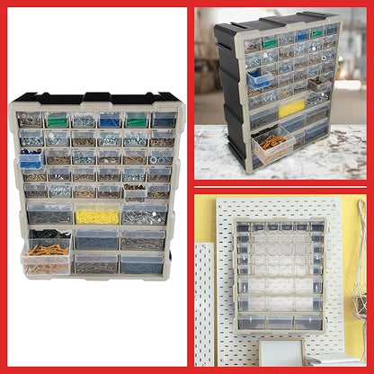 Stalwart 39-Drawer Plastic Small Parts Organizer, or Wall Storage Drawers - Image 7