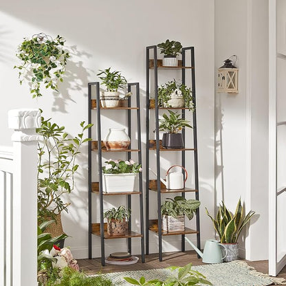 VASAGLE Bookshelf, 5-Tier Narrow Book Shelf, 11.8 x 13.3 x 66.9 Inches - Image 4