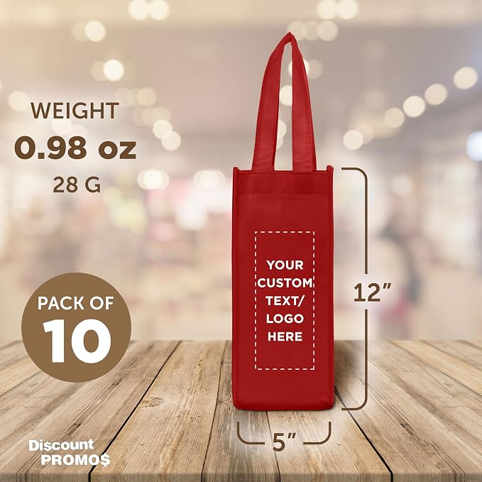 DISCOUNT PROMOS Non-Woven Vineyard Two Bottle Wine Bags - Image 5