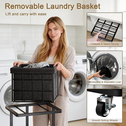 120L Vertical Rolling Laundry Hamper - Image 4