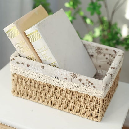 YRMT Storage Baskets Set of 3, Decorative Paper Rope Woven storage Baskets - Image 5