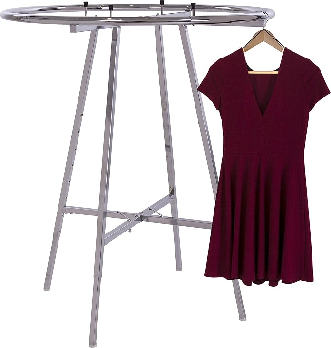 Econoco 42-Inch Folding Round Garment Rack, Adjustable 46–66″ Height Retail - Image 2
