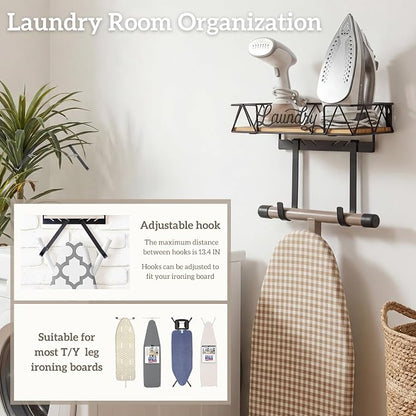 PERFNIQUE Ironing Board Holder Wall Mount, Ironing Board Hanger, Iron Board - Image 4
