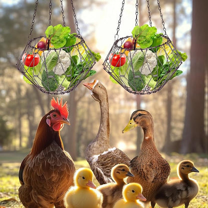 Hanging Chicken Feeder 6.5in, Foldable Poultry Treat Dispenser Ball | Chicken - Image 7