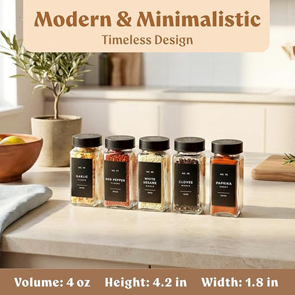 EDELHAUS Square Glass Spice Jars - Image 2