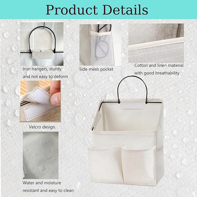 2 Pack Wall Hanging Storage Basket, Wall Hanging Organizer Bags - Image 3