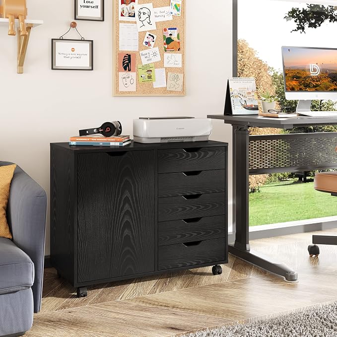 DEVAISE Mobile File Cabinet, 5-Drawer Wood Dresser Chest - Image 3