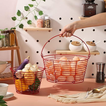 Colorful Metal Mesh Wire Egg Collecting Basket - Image 6