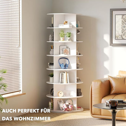SpaceAid 7 Tier Rotating Shoe Rack Tower, Spinning Shoe Display Lazy Susan - Image 2