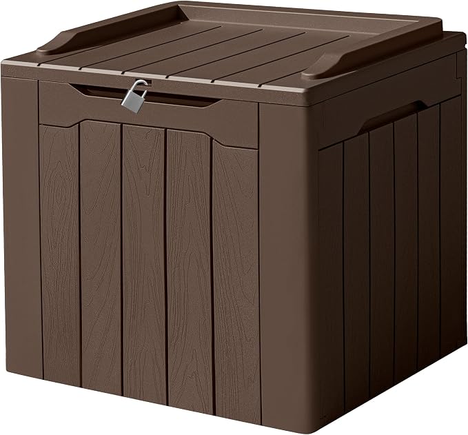 Devoko 31 Gallon Waterproof Outdoor Storage Box Resin Deck Box Lockable and UV by DEVOKO