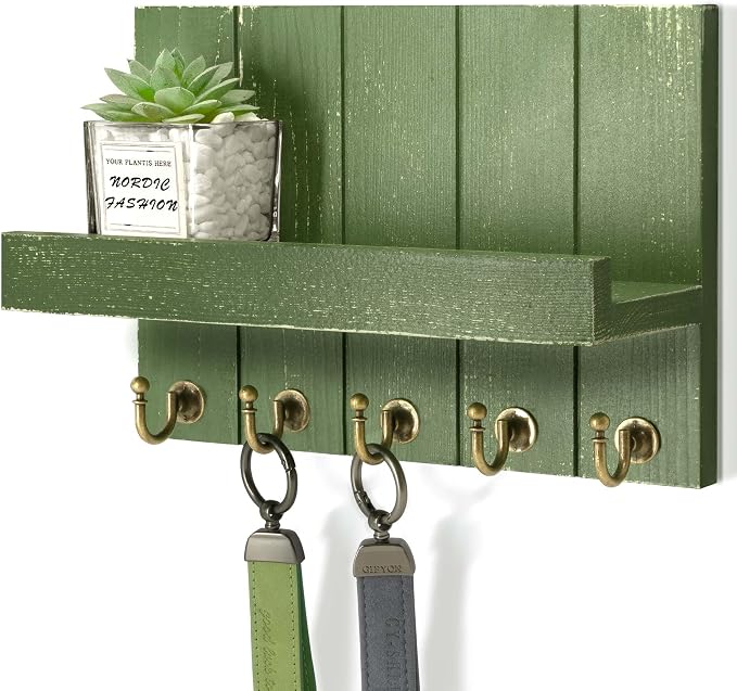 Rebee Vision Pine Wood Key Holder Wall Mount by REBEEVISION