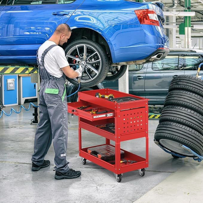 3 Tier Rolling Tool Cart on Wheels, 550 LBS Tool Cart - Image 6