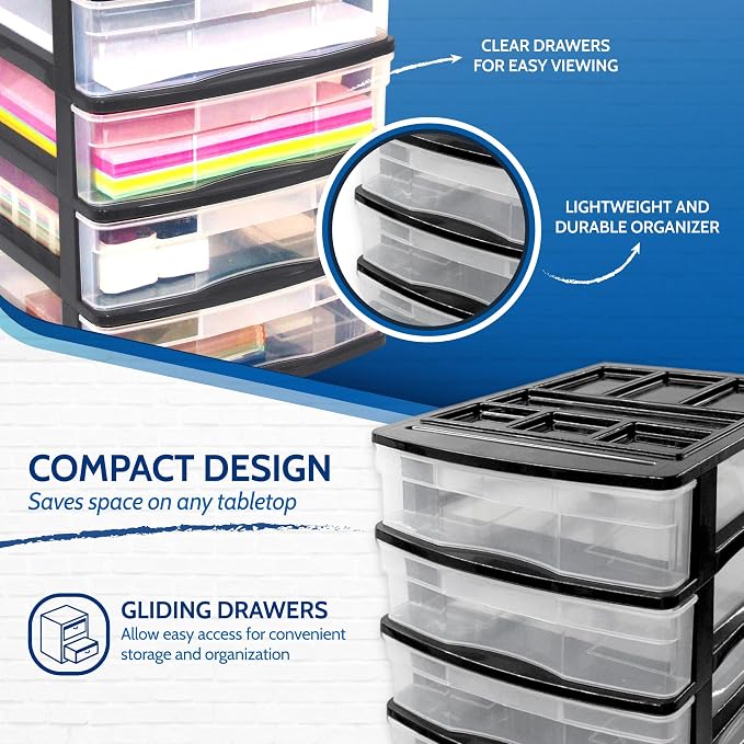Gracious Living 4-Drawer Desktop and Countertop Storage Organizer Drawer Set - Image 6