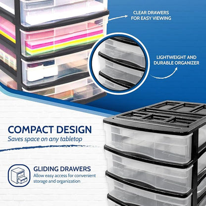 Gracious Living 4-Drawer Desktop and Countertop Storage Organizer Drawer Set - Image 6