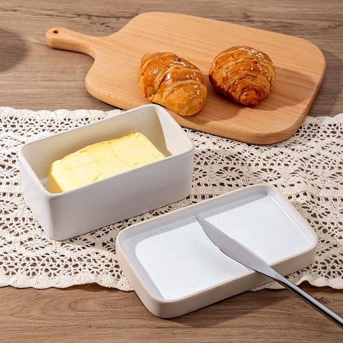Ceramic Butter Dish with Lid，Large Butter Dish - Image 6