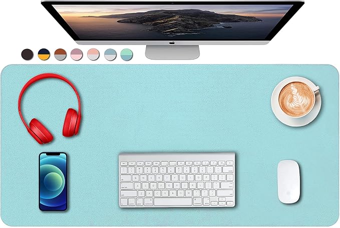 SUJAYU Dual Sided PU Leather Desk Pad, Mouse Pad, Office Desk Mat, Non-Slip by SUJAYU