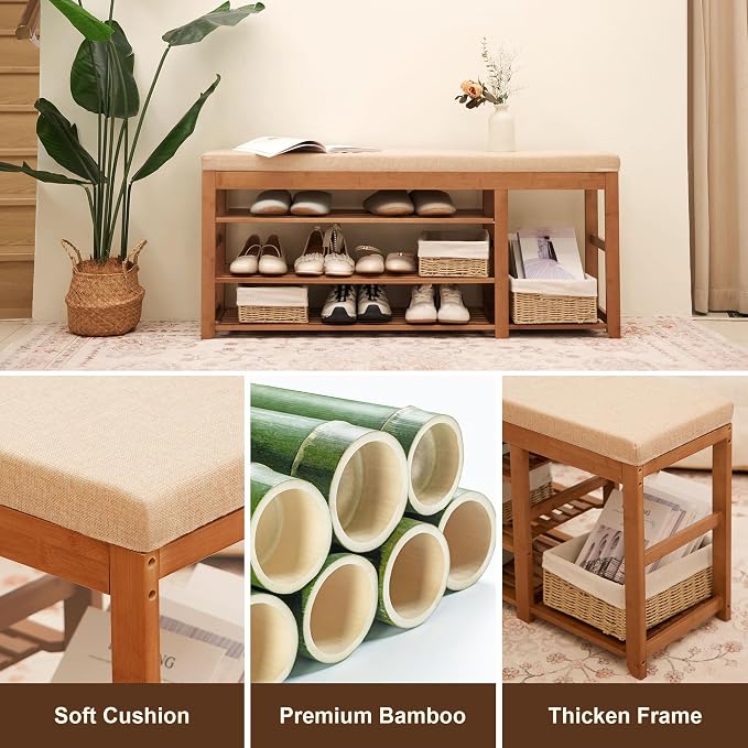 PETKABOO 47.2 in Shoe Rack Bench - Image 8