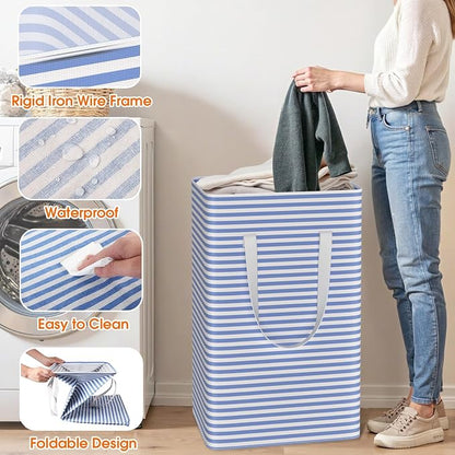 3 Pack Large Laundry Basket, Waterproof & Freestanding Laundry Hamper, - Image 5
