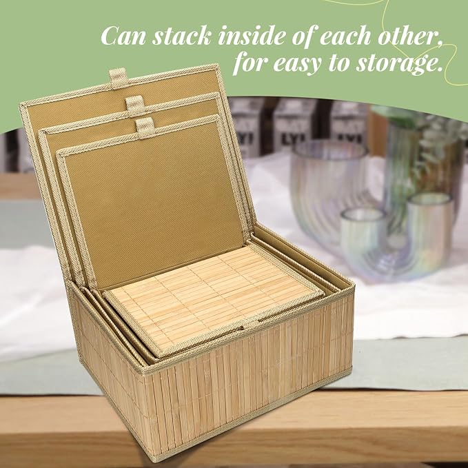Wicker Basket With Lid Bamboo Storage Box - Image 4