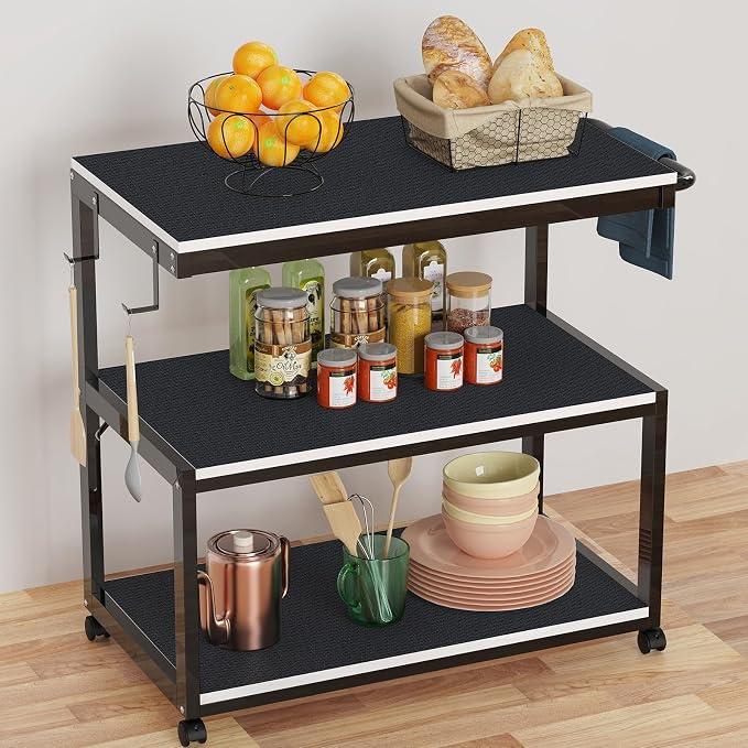 Black Shelf Liners for Kitchen Cabinets Non Adhesive Drawer Liner for Bathroom - Image 5