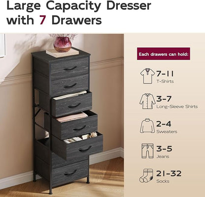 WLIVE Tall Dresser for Bedroom, 7 Drawer Dressers & Chests of Drawers, Fabric - Image 6