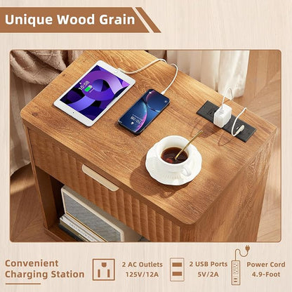 LEYAOYAO Fluted Nightstand - Image 8
