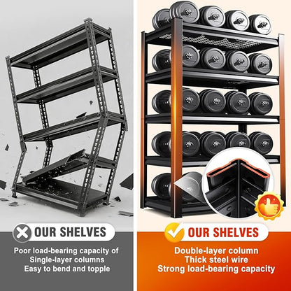 Storage Shelves, Adjustable Shelving Unit, 5T Metal Garage Shelving, Heavy Duty - Image 5