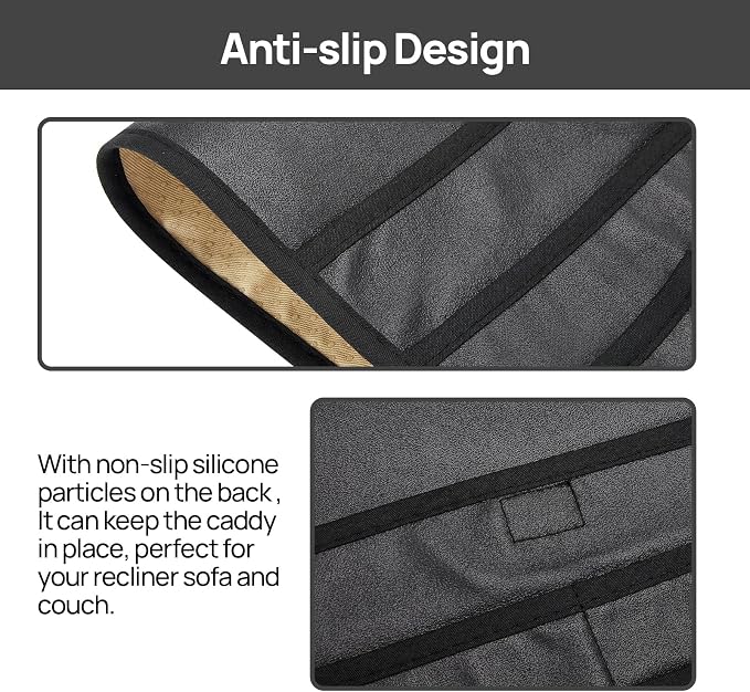 Teniux Remote Control Holder Faux Leather Armrest Organizer - Image 3