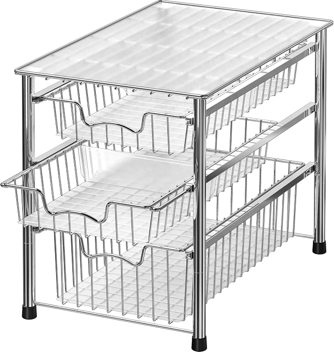 Simple Houseware Stackable 3 Tier Sliding Basket Organizer Drawer by SimpleHouseware