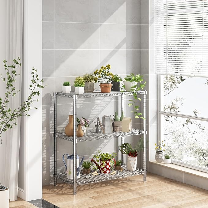 ROOMTEC 3-Tier Heavy Duty Wire Shelving Unit, 1200 lbs Total Capacity - Image 8