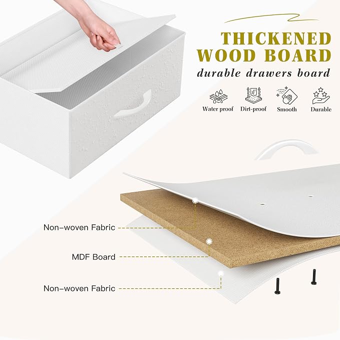 EnHomee 52.2" H White Dresser for Bedroom, Vertical Storage Tower, Anti-Tip | - Image 7