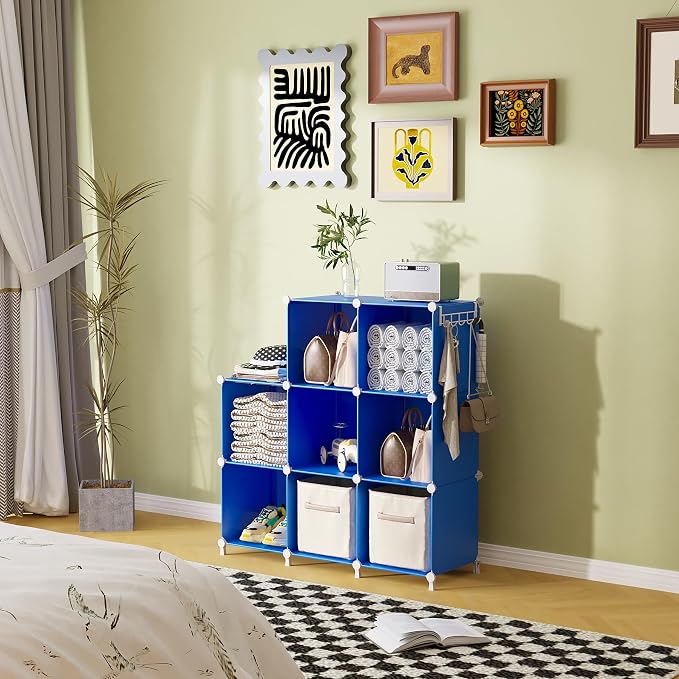 AWTATOS Cube Storage Organizer, 8 Cube Closet Organizers Stackable, DIY Plastic - Image 4