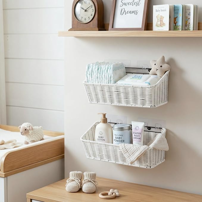 GRANNY SAYS Wicker Hanging Basket, 2 Pack Storage Baskets - Image 5
