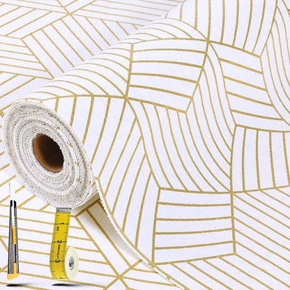 Gold and White Shelf Liners for Kitchen Cabinets Non Adhesive Cabinet Liner by Kimhan