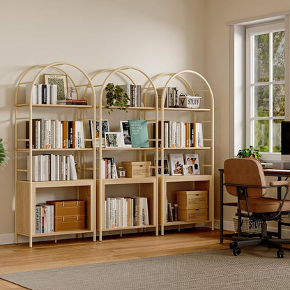 BREEZEHEAT 4-Tier Arched Bookshelf, Floor Standing Open Display Storage Shelf - Image 7