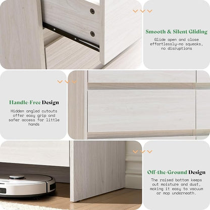 AMERLIFE 6 Drawer Dresser for Bedroom, Anti-Tip Kit, Wood Cabinet Organizer for - Image 6