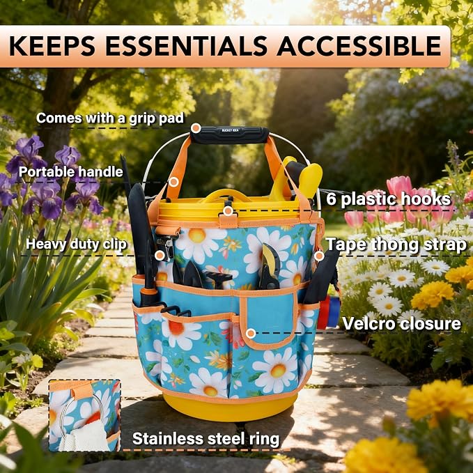 KUNN 5 Gallon Bucket Organizer 18-Pocket Tool Bag - Image 3