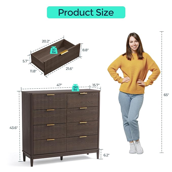LINSY Fluted Dresser for Bedroom - Image 3
