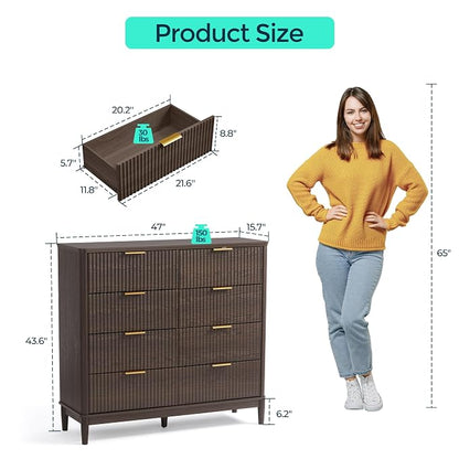 LINSY Fluted Dresser for Bedroom - Image 3