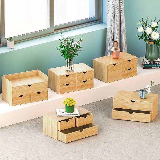 Bamboo Desk Drawer Organizer, Desktop Organizer - Image 7