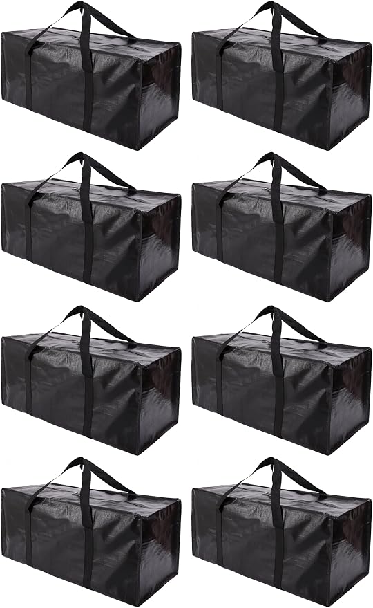 Extra Large Moving Bags with Zippers & Carrying Handles, Heavy-Duty Storage Tote by PANDA+JOYS